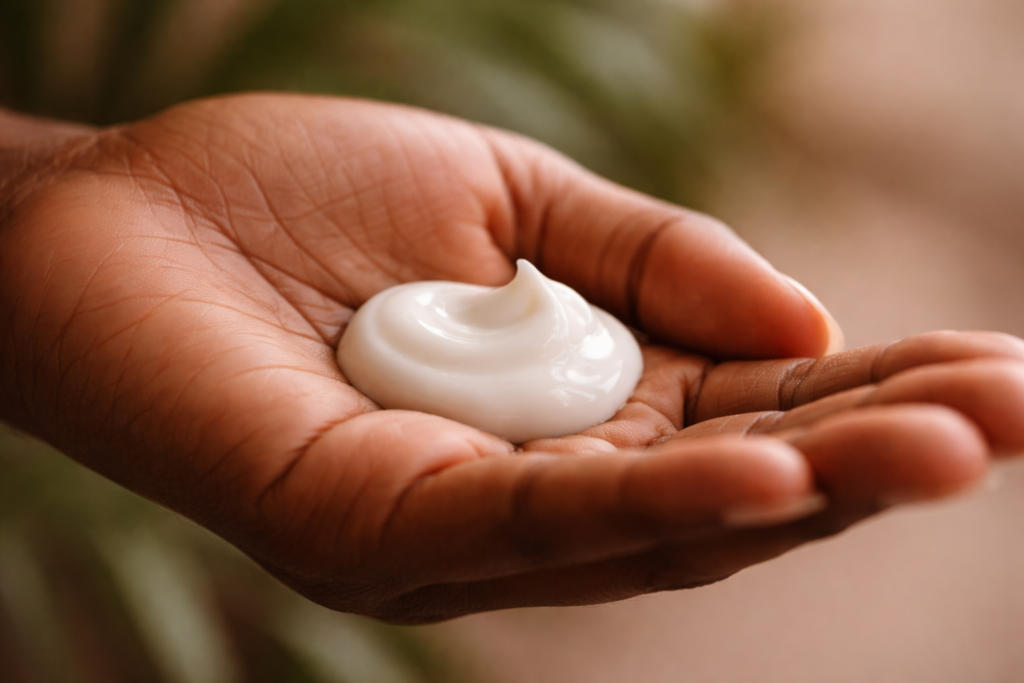 Texture of NatureGlow barrier-repair cream for dry and compromised skin